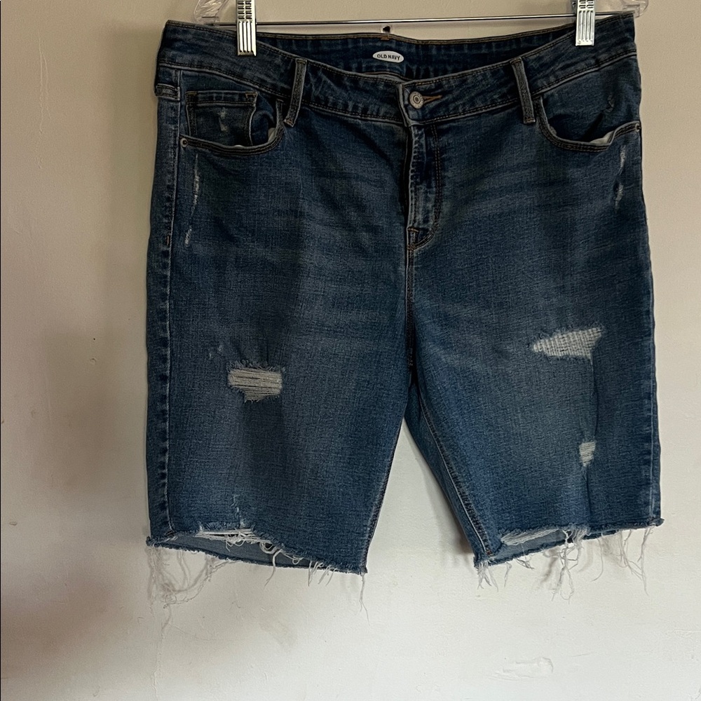 Distressed Denim Shorts Women Bermuda